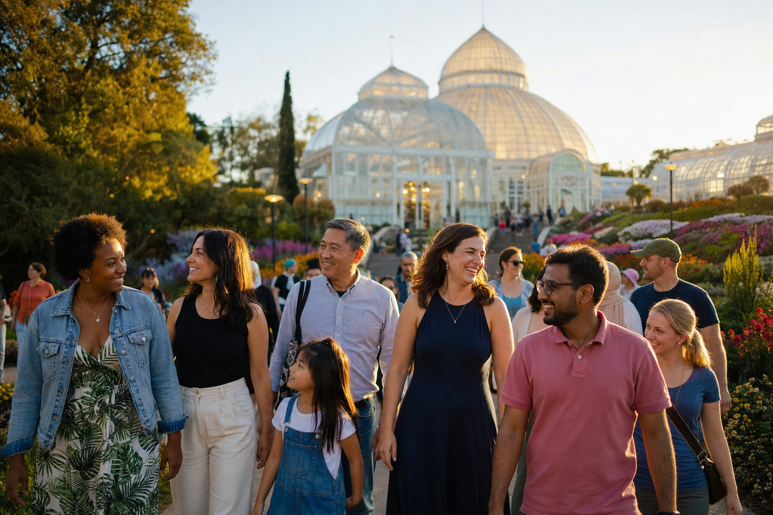 Citizens and visitors in the Terraced Gardens