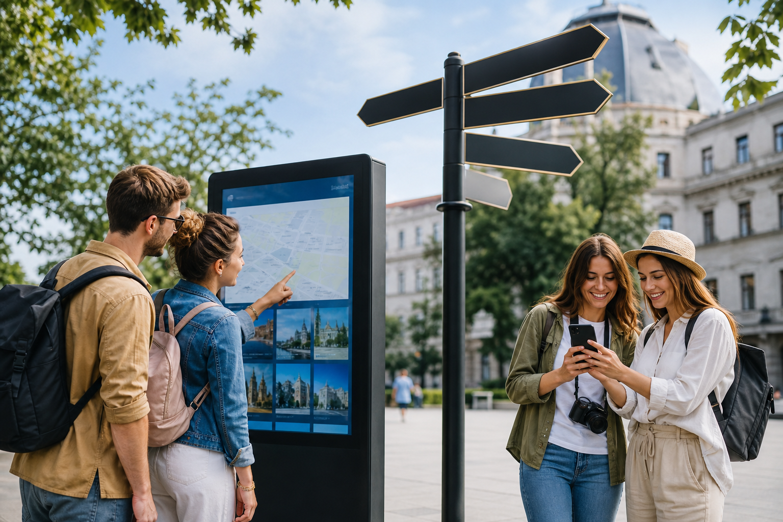 Visitors using digital information services
